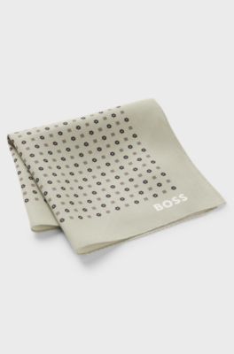 Printed pocket square with logo, Light Green