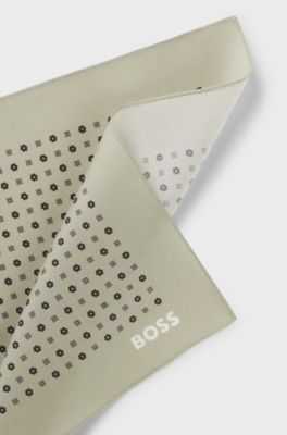 Printed pocket square with logo, Light Green