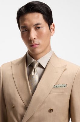 Printed pocket square with logo, Light Green