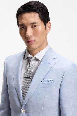 Printed pocket square with logo, Light Blue