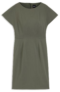 Slim-fit dress in Italian stretch wool