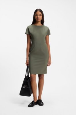 Slim-fit dress in Italian stretch wool
