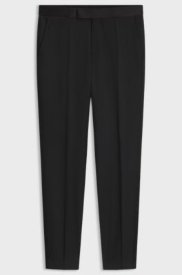 BOSS ONE virgin-wool tuxedo trousers, Black