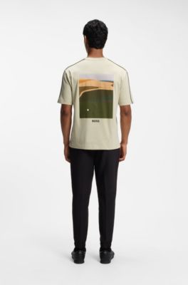 The Open cotton T-shirt with golf graphic, Light Beige