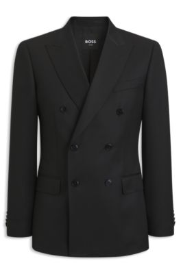 BOSS - BOSS ONE slim-fit suit jacket in virgin wool - Black
