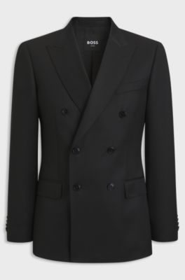 BOSS ONE slim-fit suit jacket in virgin wool, Black