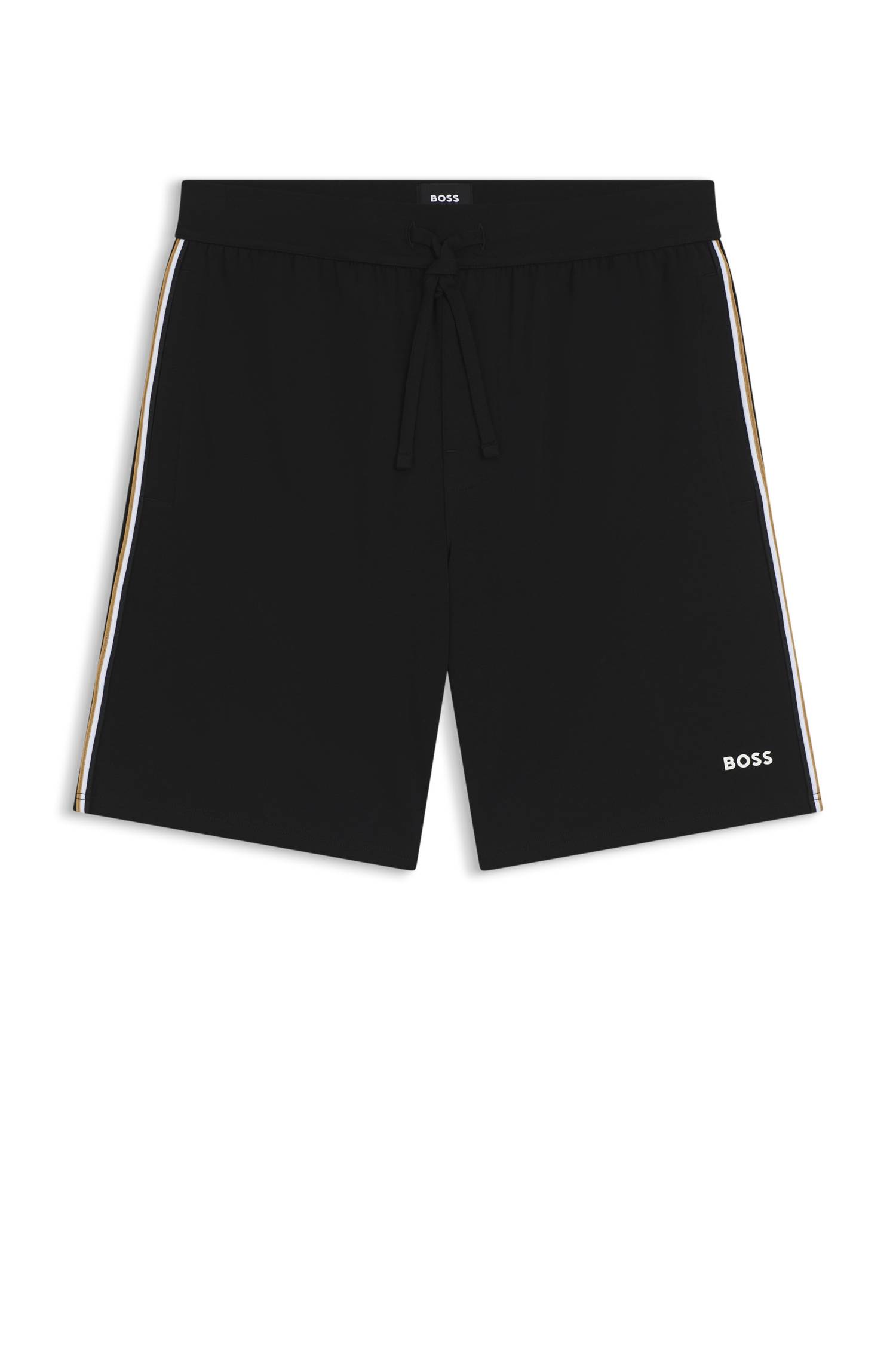 Boss Stretch-cotton pyjama shorts with signature-stripe trims herr – bild 4