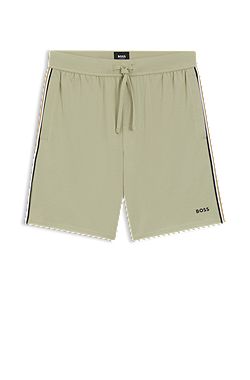 Stretch-cotton pyjama shorts with signature-stripe trims