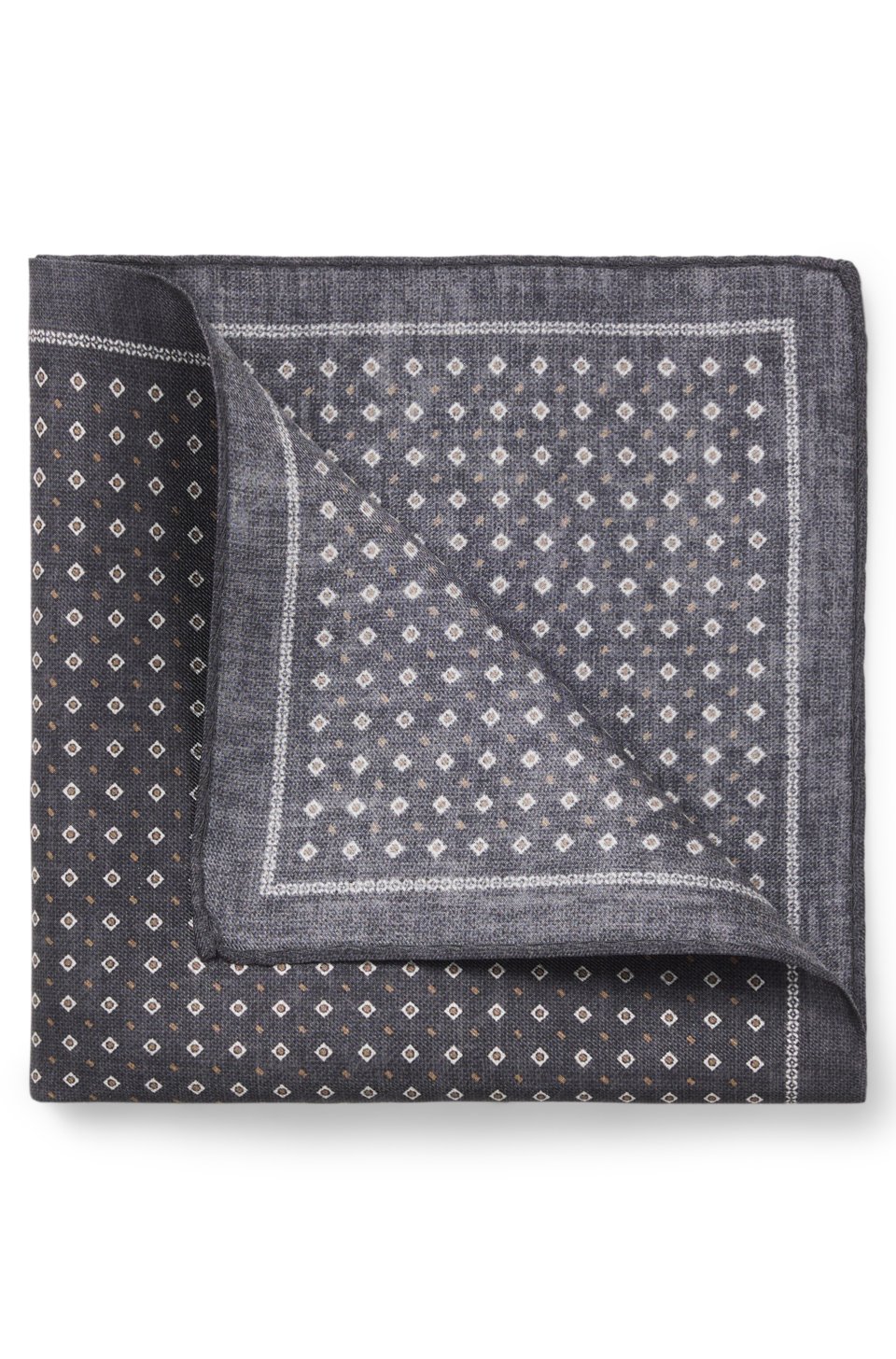 ONE Silk pocket square with printed pattern