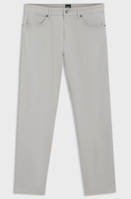 Maine regular-fit trousers in brushed twill, Light Grey