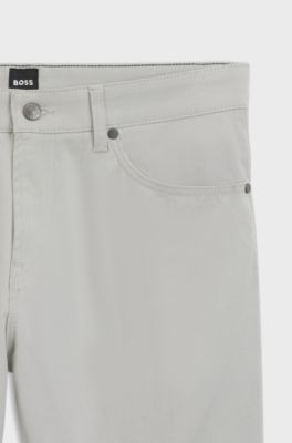 Maine regular-fit trousers in brushed twill, Light Grey
