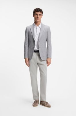 Maine regular-fit trousers in brushed twill, Light Grey