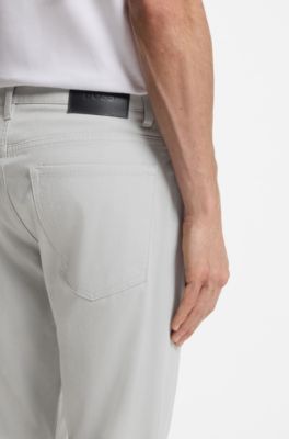 Maine regular-fit trousers in brushed twill, Light Grey