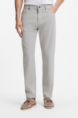 Maine regular-fit trousers in brushed twill, Light Grey