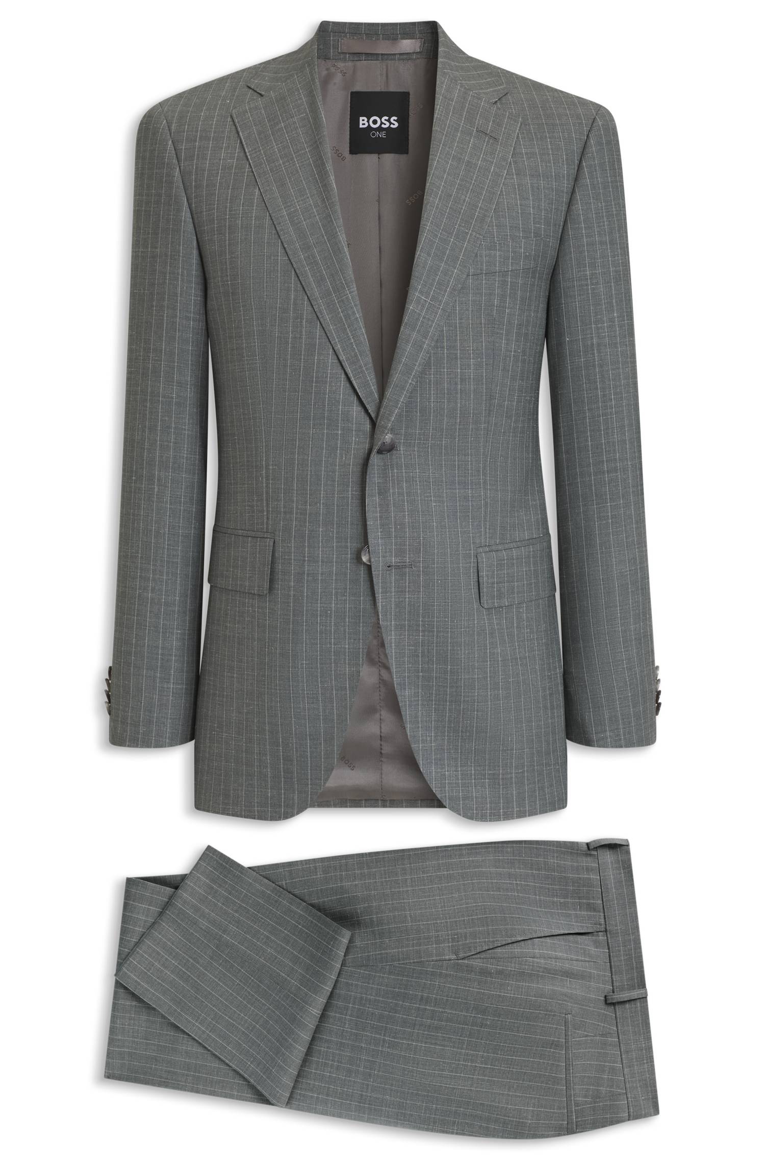 Boss ONE Two-piece regular-fit suit in a wool blend kostymer herr – bild 4
