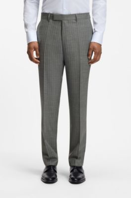 BOSS ONE Two-piece regular-fit suit in a wool blend, Grey Stripes