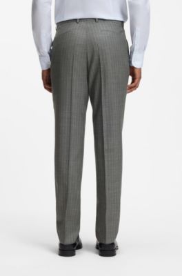 BOSS ONE Two-piece regular-fit suit in a wool blend, Grey Stripes