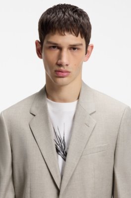 Hugo Modern-fit suit jacket in stretch twill kavajer herr – bild 3