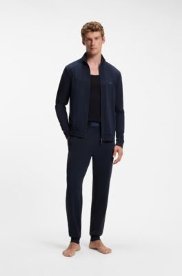 Ensemble de v&ecirc;tements de d&eacute;tente en coton stretch &agrave; logo imprim&eacute;, Bleu fonc&eacute;