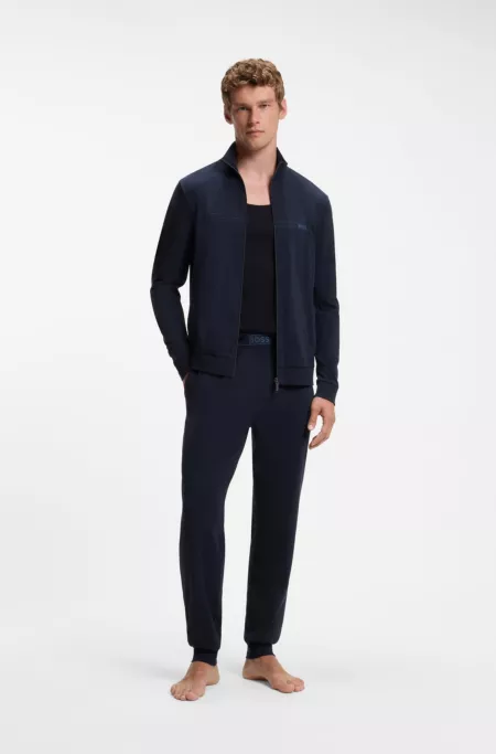 Conjunto de ropa de salón de algodón elástico con logo estampado