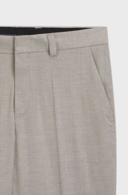 Modern-fit trousers in stretch twill, Beige