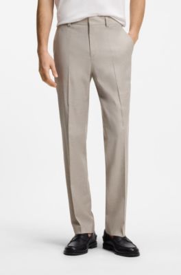 Modern-fit broek van elastische keperstof, Beige