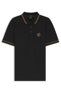 The Open Active Paddy polo shirt in performance piqu&eacute;, Black