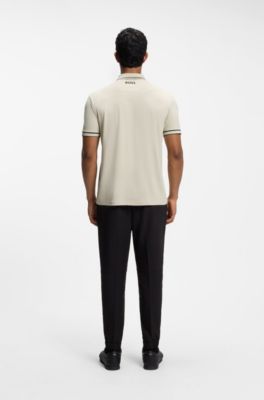 The Open Active Paddy polo shirt in performance piqu&eacute;, Light Beige