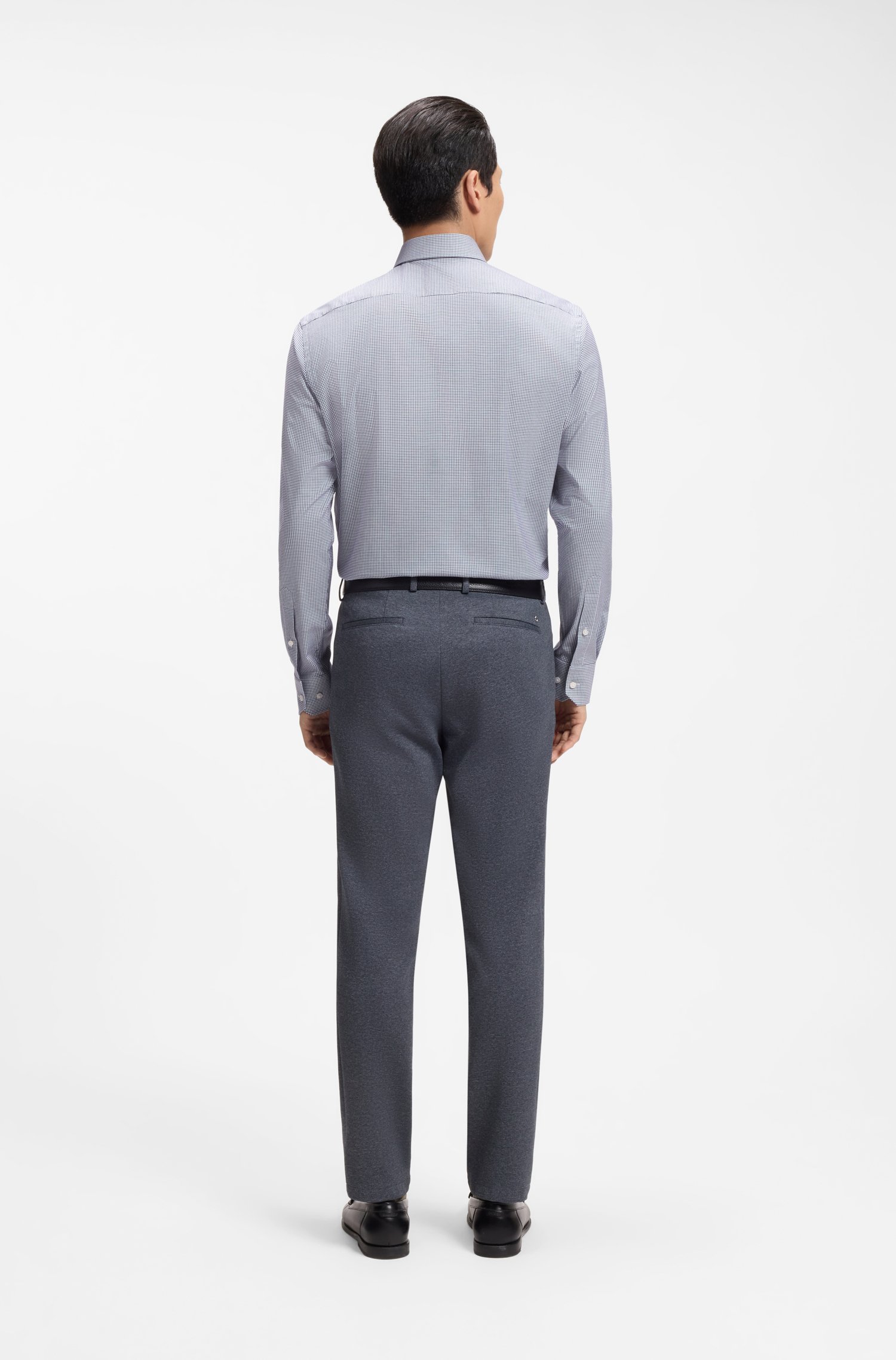 Boss Regular-fit shirt in structured stretch cotton skjortor & blusar herr – bild 3