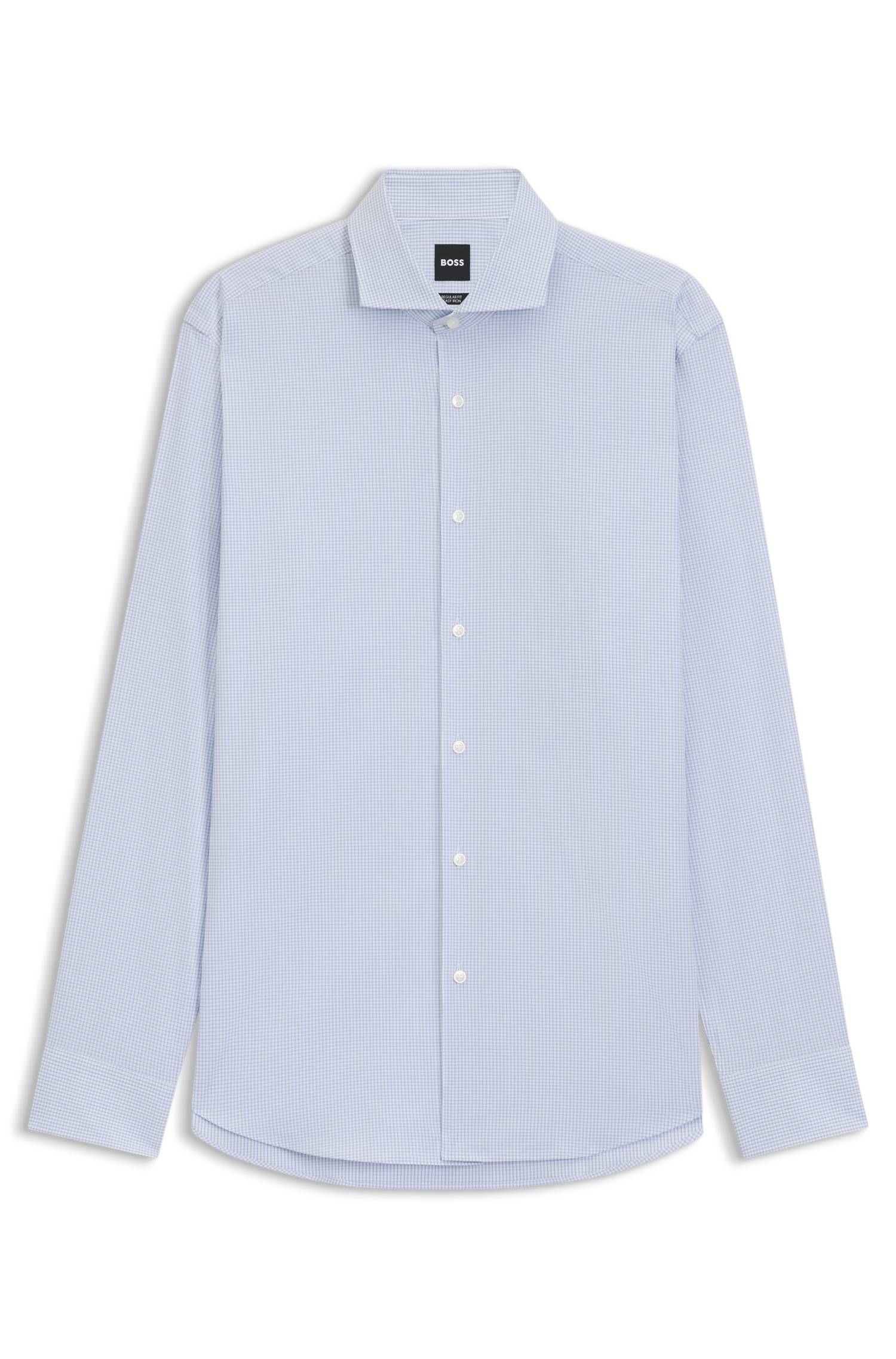 Boss Regular-fit shirt in structured stretch cotton skjortor & blusar herr – bild 4