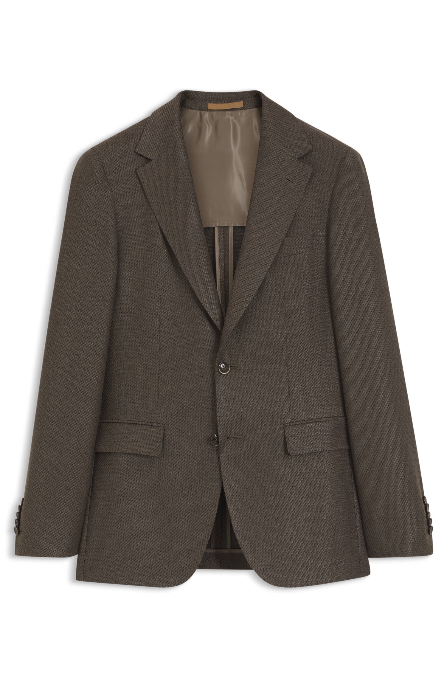 Boss Regular-fit jacket in wool, linen, silk and cashmere jackor herr – bild 4
