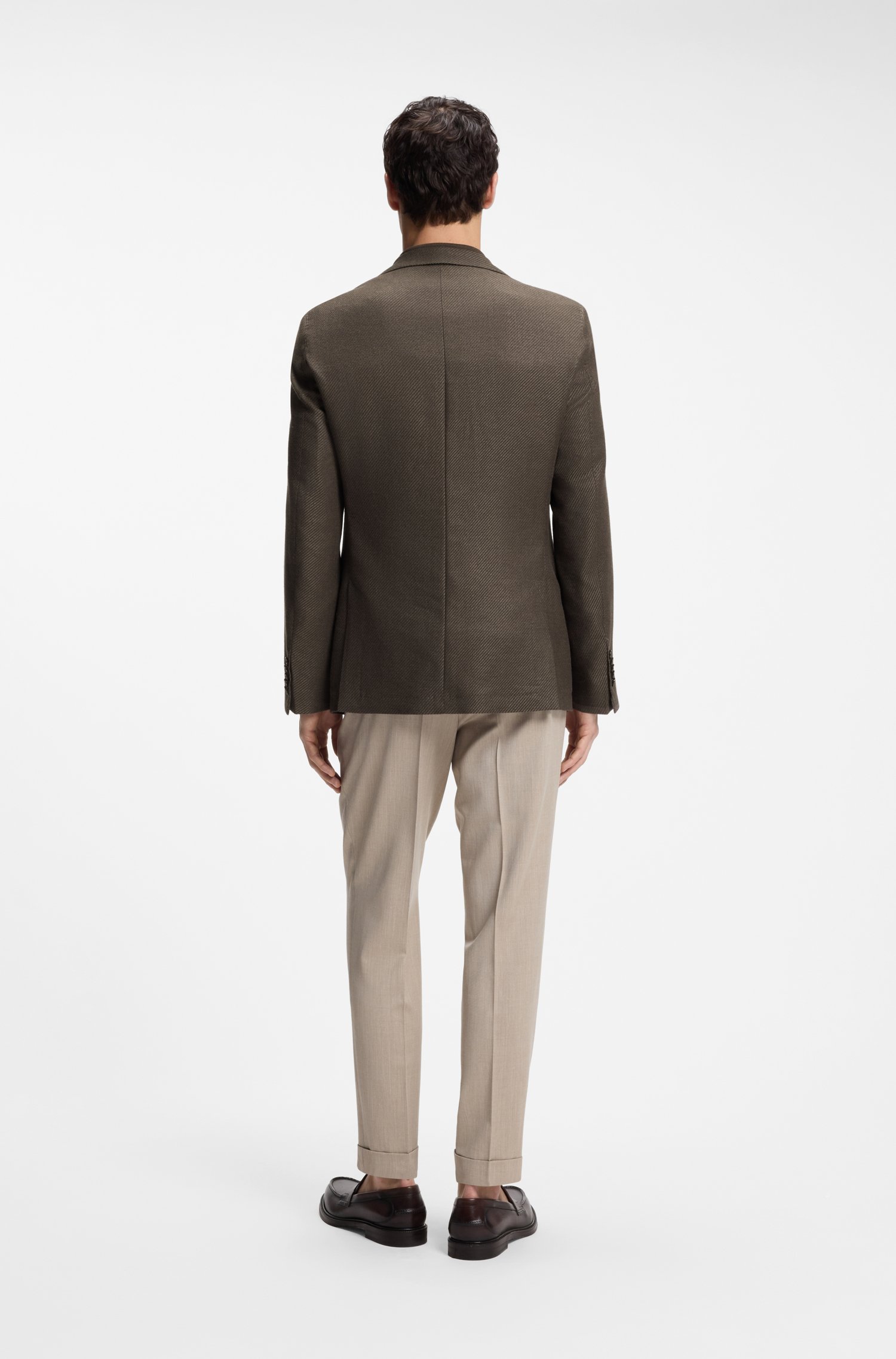 Boss Regular-fit jacket in wool, linen, silk and cashmere jackor herr – bild 2