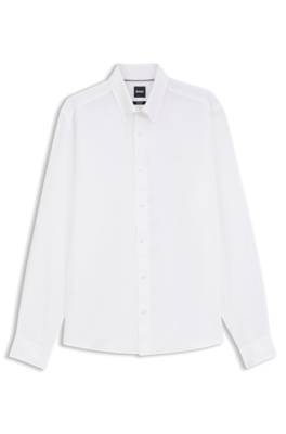 Regular-fit button-down shirt in linen 1