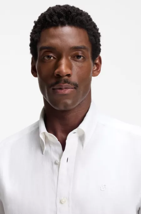 Regular-fit button-down shirt in linen