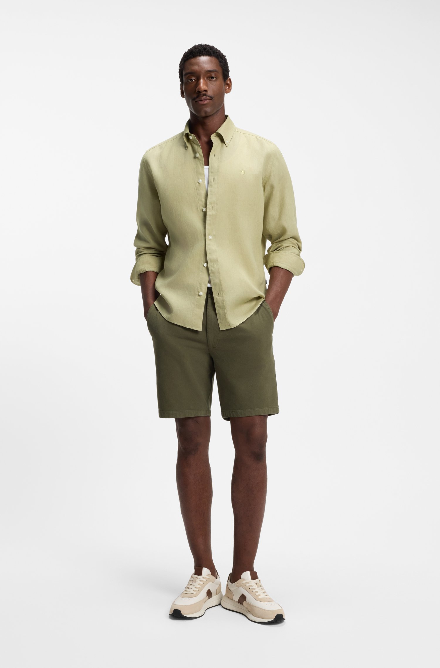 Boss Regular-fit linen shirt skjortor & blusar herr – bild 2