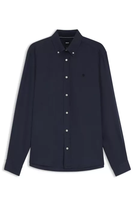 Regular-fit button-down shirt in linen