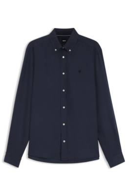 Regular-fit button-down shirt in linen 1
