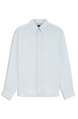 Regular-fit button-down shirt in linen 1