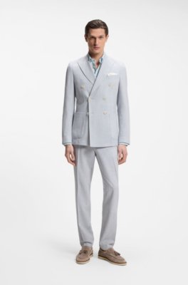 Boss Regular-fit button-down shirt in linen linneskjortor herr – bild 2