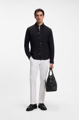 Regular-fit button-down shirt in Oxford cotton, Dark Blue