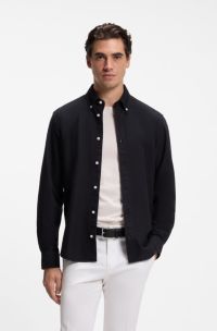 Regular-fit buttondownoverhemd van Oxfordkatoen, Donkerblauw