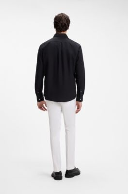 Regular-fit button-down shirt in Oxford cotton, Dark Blue