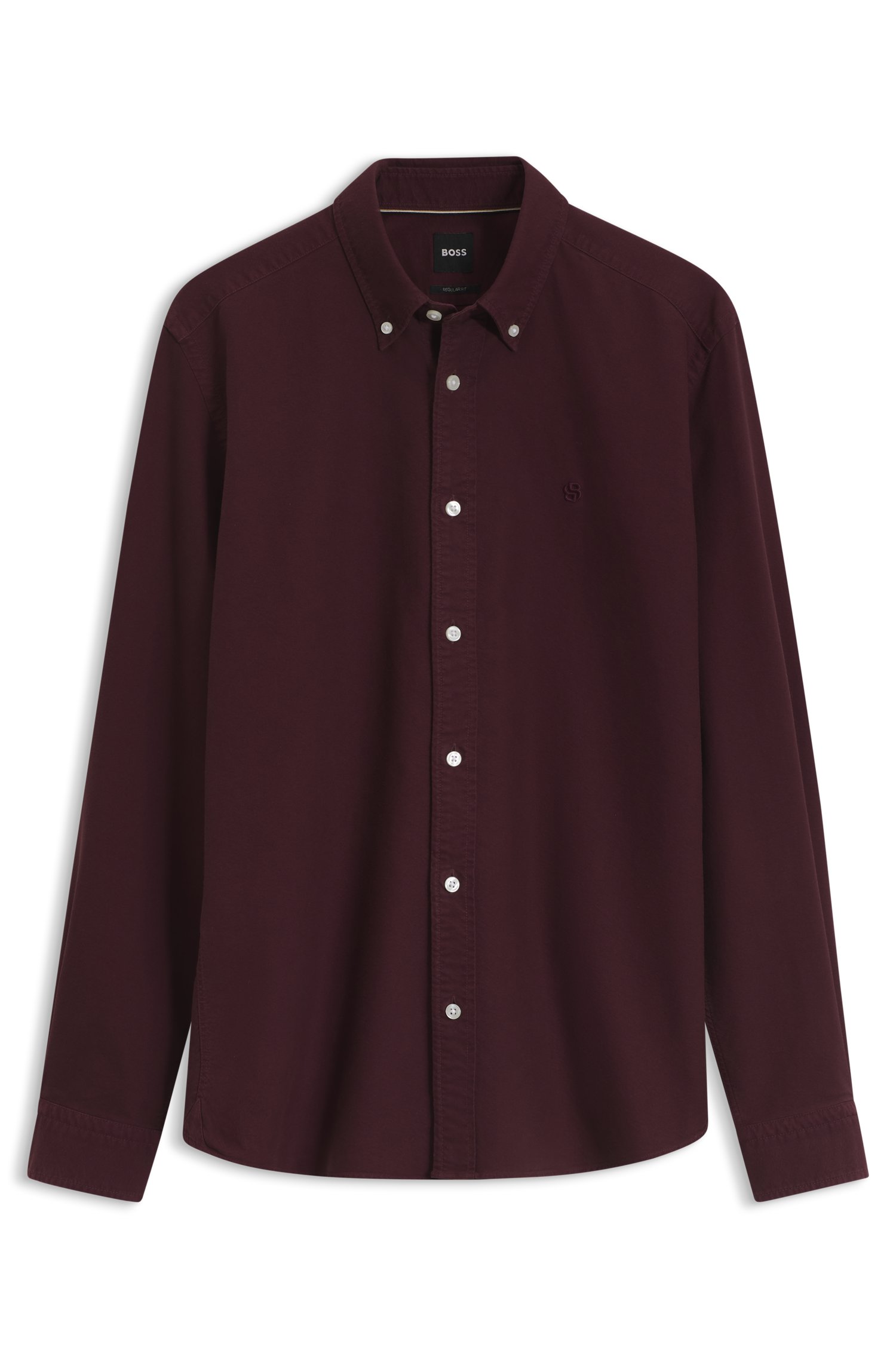 Boss Regular-fit button-down shirt in Oxford cotton skjortor & blusar herr
