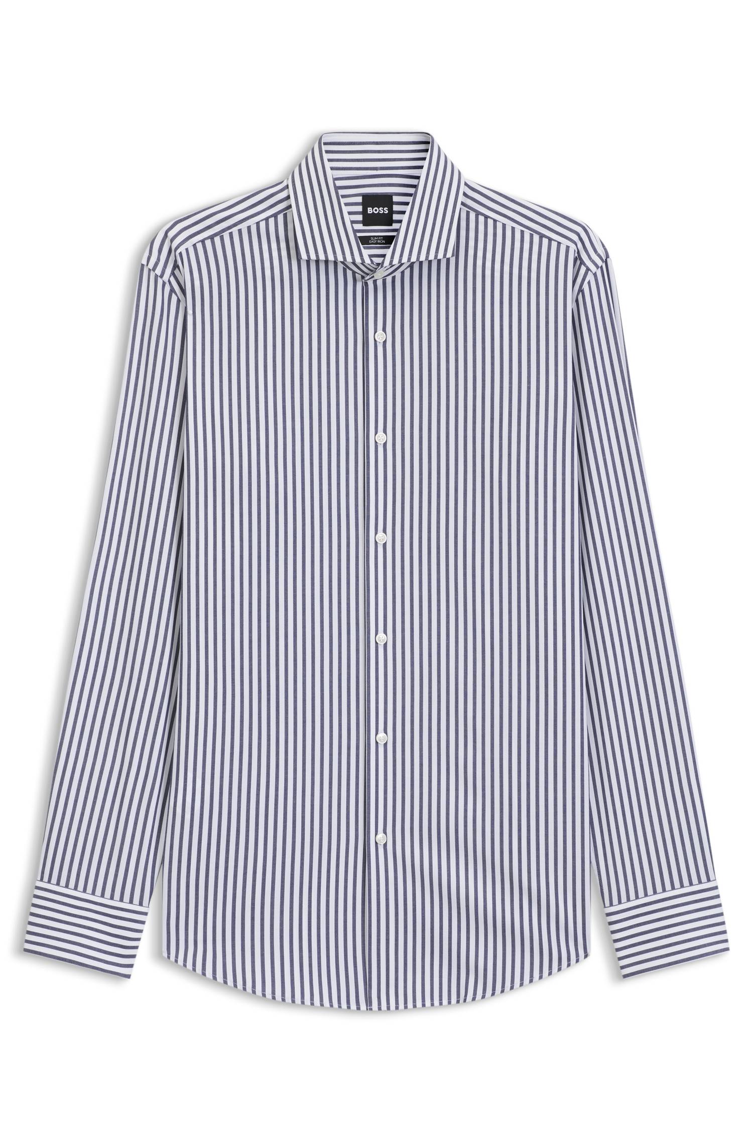 Boss Slim-fit shirt in easy-iron striped stretch cotton skjortor & blusar herr – bild 4