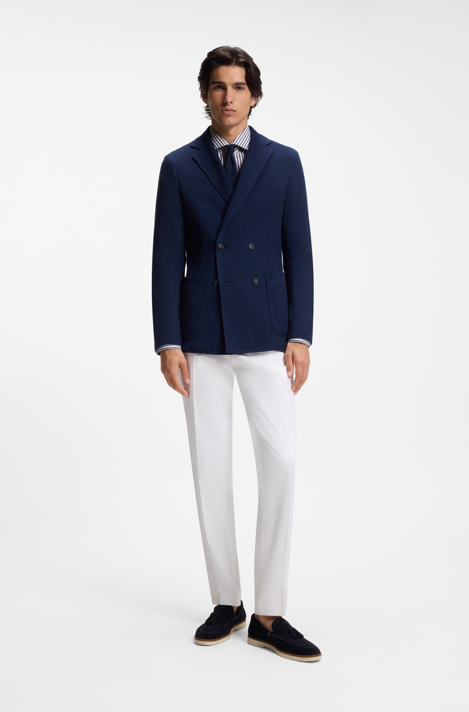 Boss Slim-fit shirt in easy-iron striped stretch cotton skjortor & blusar herr – bild 2