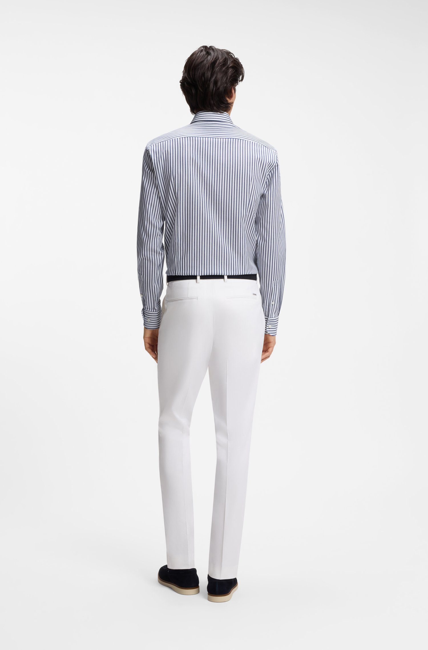 Boss Slim-fit shirt in easy-iron striped stretch cotton skjortor & blusar herr – bild 3