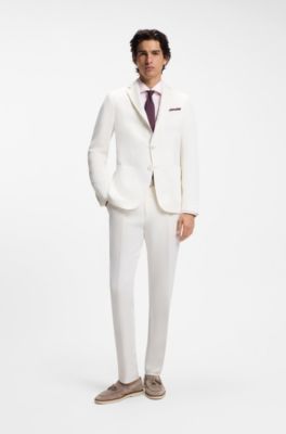 Slim-fit shirt in easy-iron striped stretch cotton, Light Pink