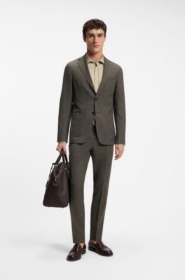 Casual-fit katoenen overhemd met gespreide kraag, Beige