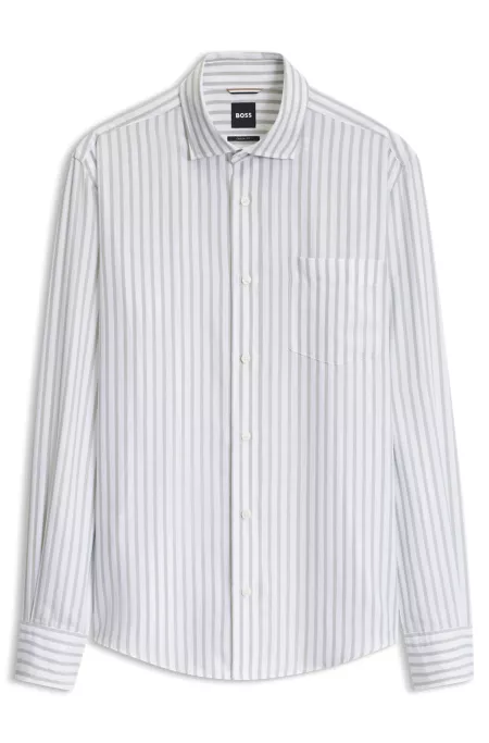 Casual-fit heritage shirt with vertical stripes