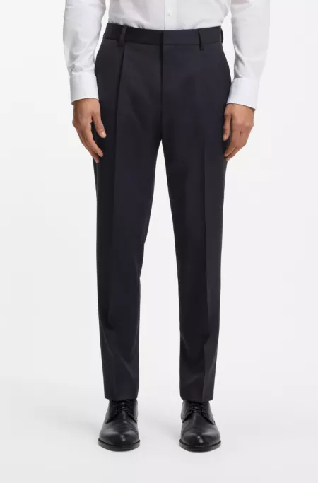 Pantalon Tapered en serge de laine vierge